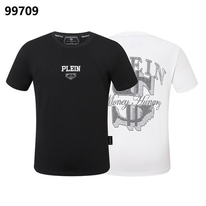 P**P Men's Heritage Logo Crest Crew Neck T-Shirt | Black White