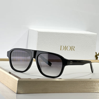 D**R BlackSuit Square Pilot Sunglasses | Black Acetate Frame, Dark Grey Lenses | Multiple Colors