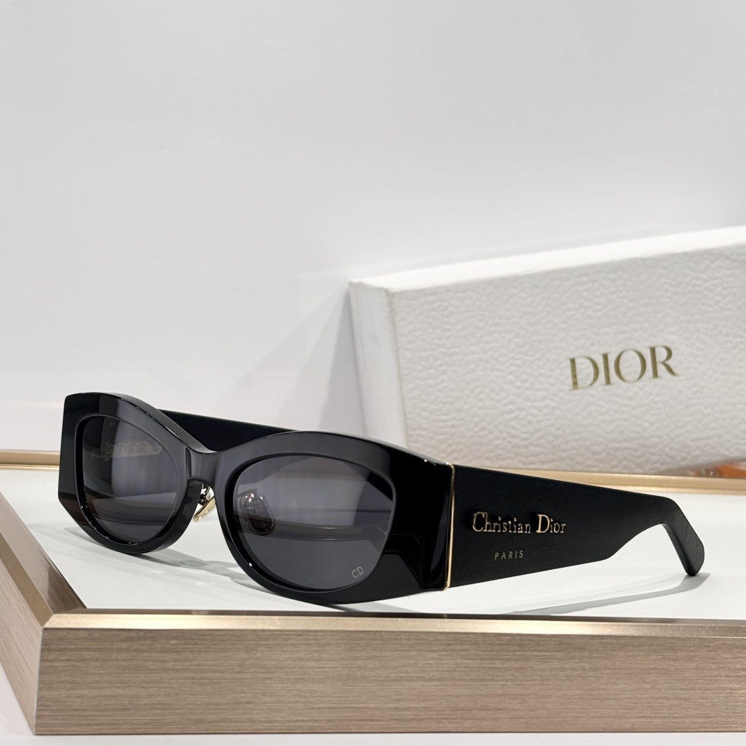 D**R DiorPacific S1U Sunglasses | Narrow Rectangle Acetate Frame, Christian Dior Paris Temple, Gold CD Hinge | 6 Colors