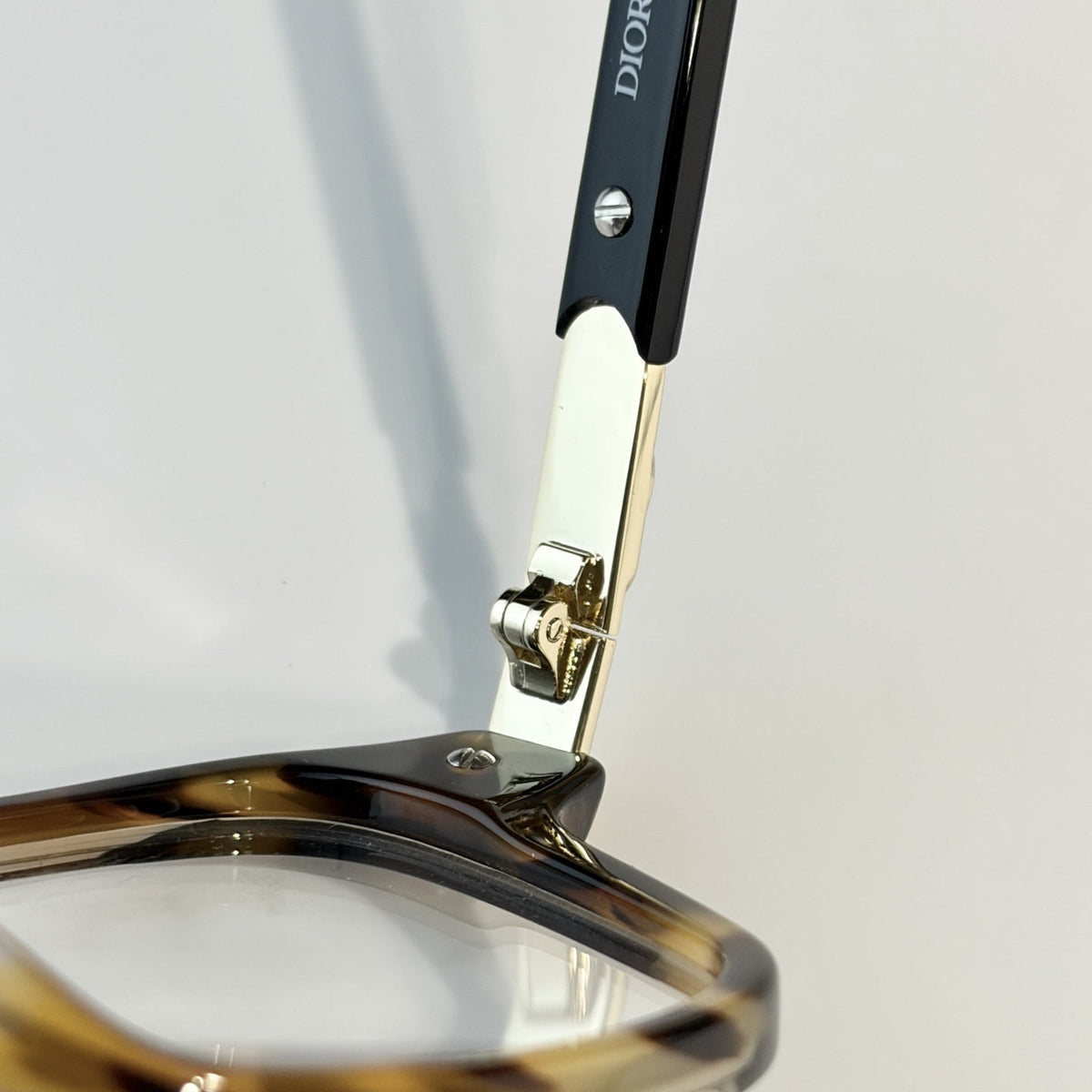 D**R Square Optical Eyeglasses Frame | Black & Tortoiseshell Two-Tone Acetate, Clear Lenses & Gold CD Logo Hinge