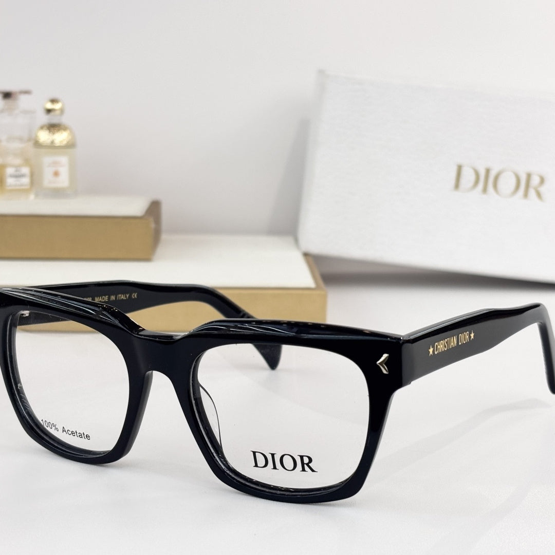 D**R DiorBlackSuit Optical Frames | Oversized Square Acetate Eyeglasses, Christian Dior Star Temple, Arrow Rivet | 5 Colors