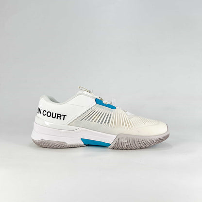 On The Roger Slam – White & Ice Grey Unisex Breathable Anti-Slip Shock-Absorbing Tennis Shoes