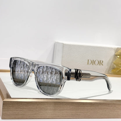 D**R DiorBlackSuit Sunglasses | Oversized Square Acetate Frame, CD Letter Metal Hinge, Gradient & Flat Lenses | 6 Colors