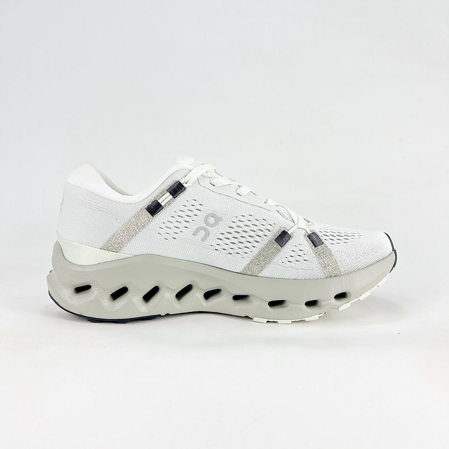 On Cloudsurfer 2 – White & Mineral Grey Unisex Soft Cushioned Breathable Running Shoes