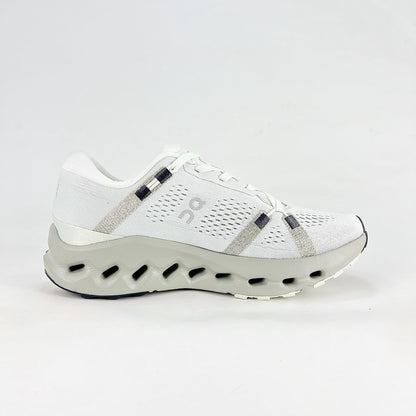 On Cloudsurfer 2 – White & Mineral Grey Unisex Soft Cushioned Breathable Running Shoes
