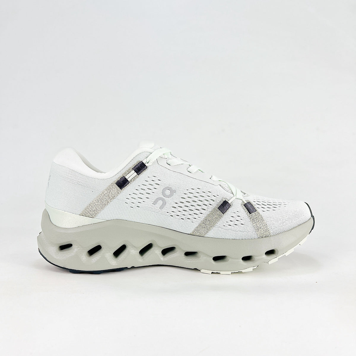 On Cloudsurfer 2 – Unisex Lightweight Breathable Soft Cushioned Road Running Shoes | White & Pearl Gray