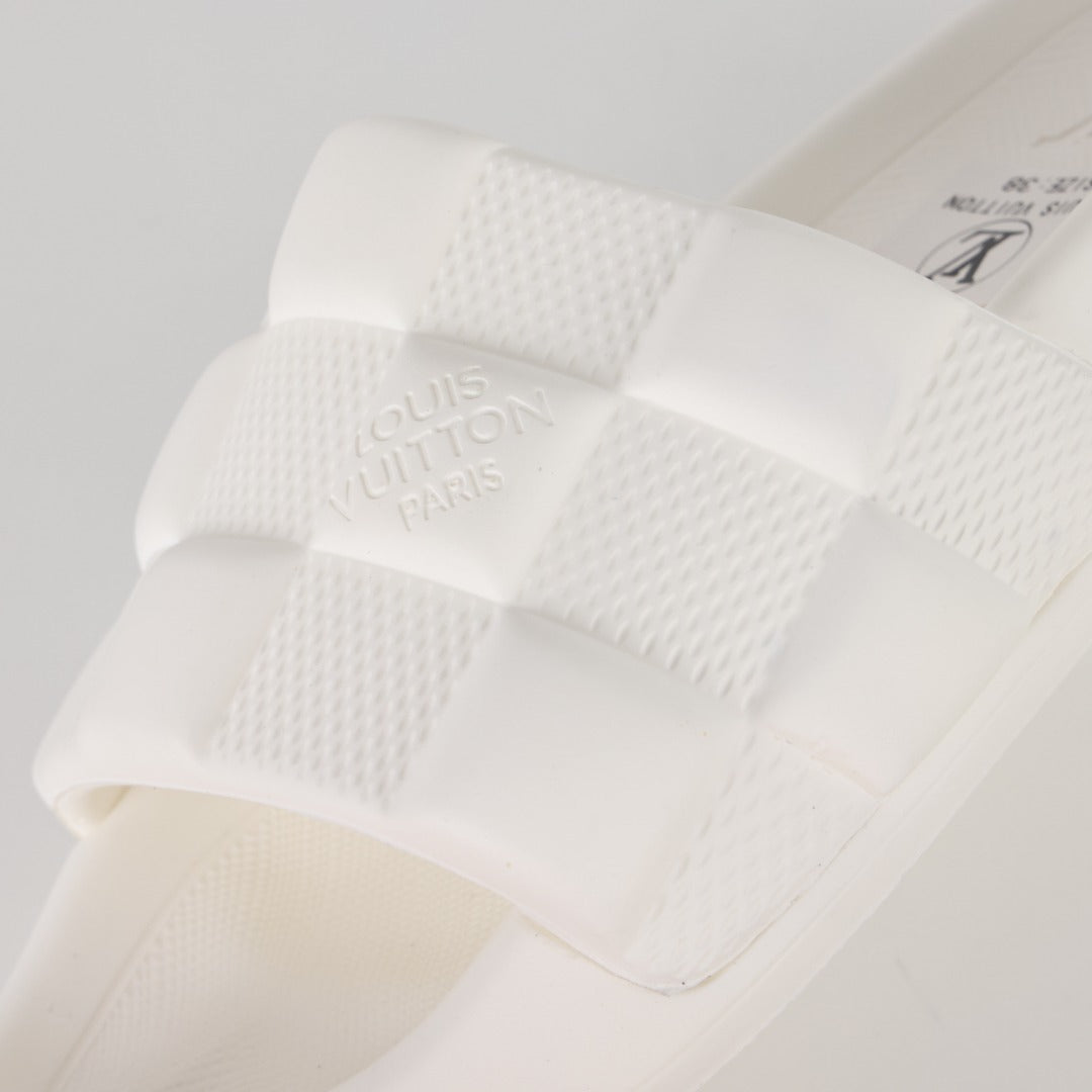 L***V Ivory White Shearling Fluffy Double Strap Slide Sandals — Spring Summer Boutique Limited Edition