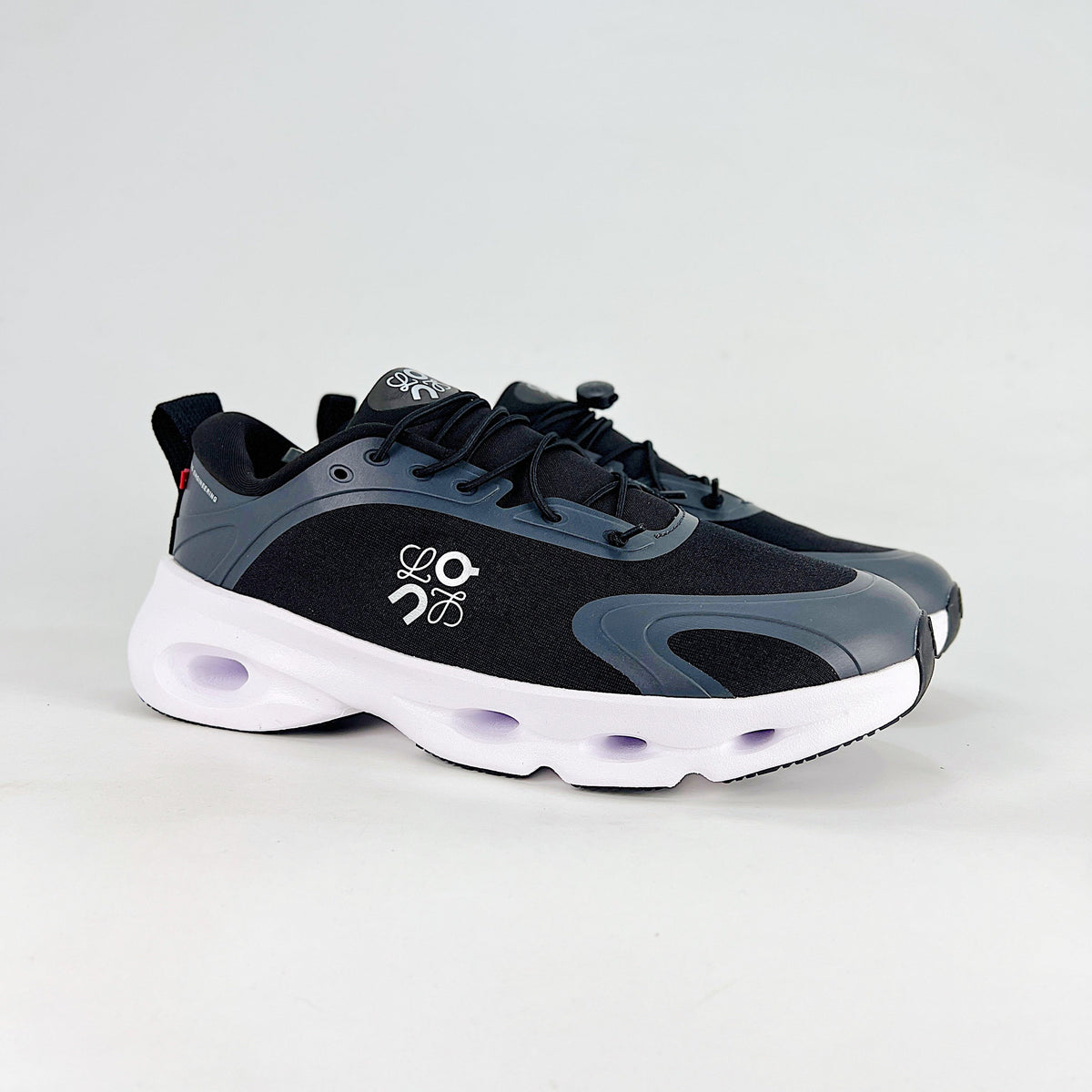 Loewe × On Cloudsolo – Unisex Lightweight Breathable Luxury Collaborative Running Shoes | Black & Slate Gray