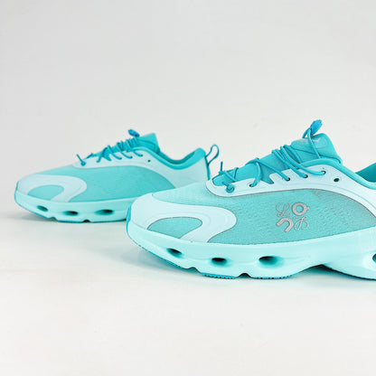 Loewe × On Cloudsolo – Unisex Lightweight Breathable Luxury Collaborative Running Shoes | Aqua Blue & Turquoise