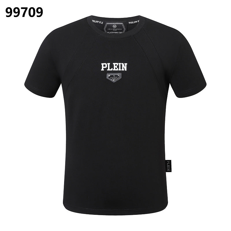 P**P Men's Heritage Logo Crest Crew Neck T-Shirt | Black White