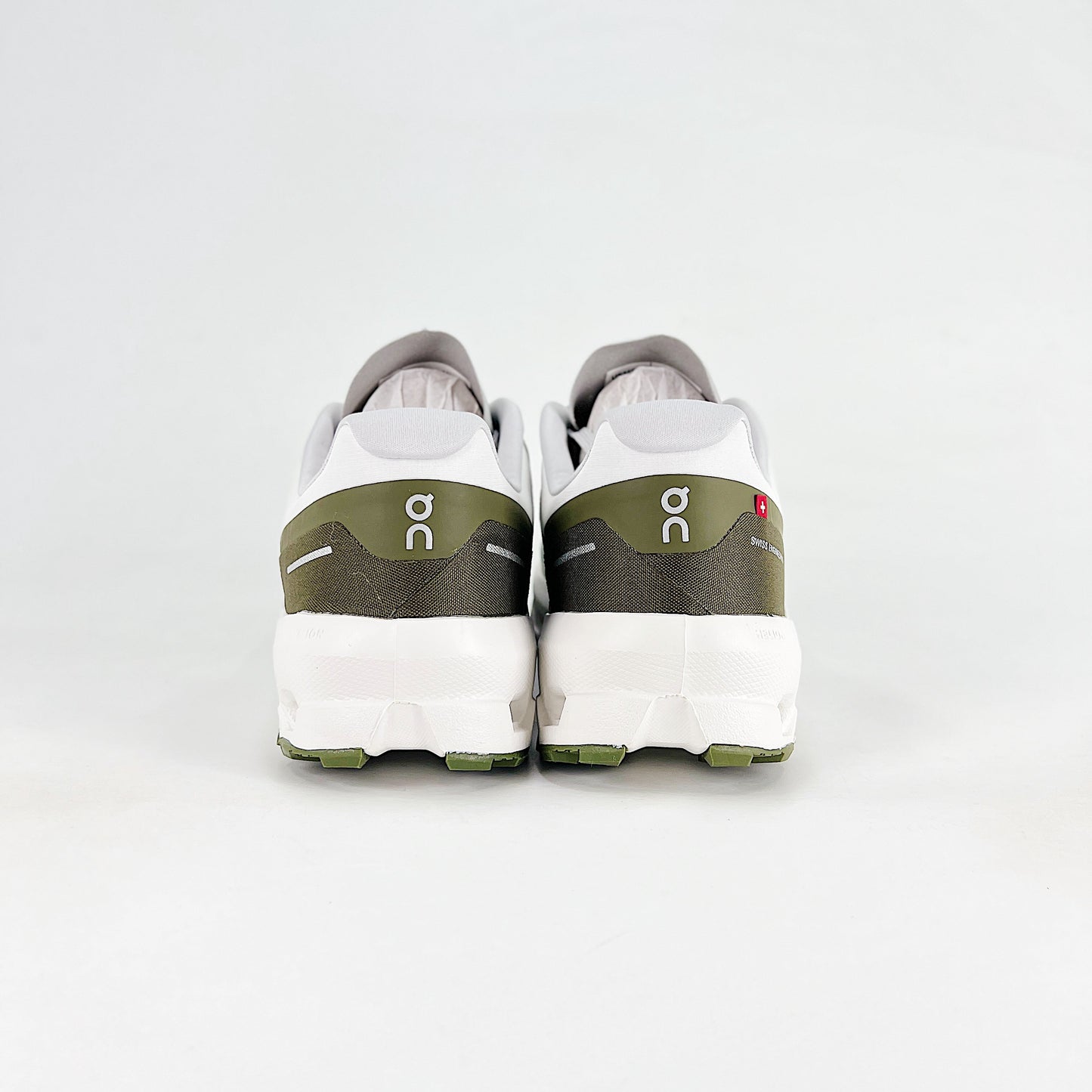 On Running Cloudnova – White & Olive Green Unisex Lifestyle Running Shoes