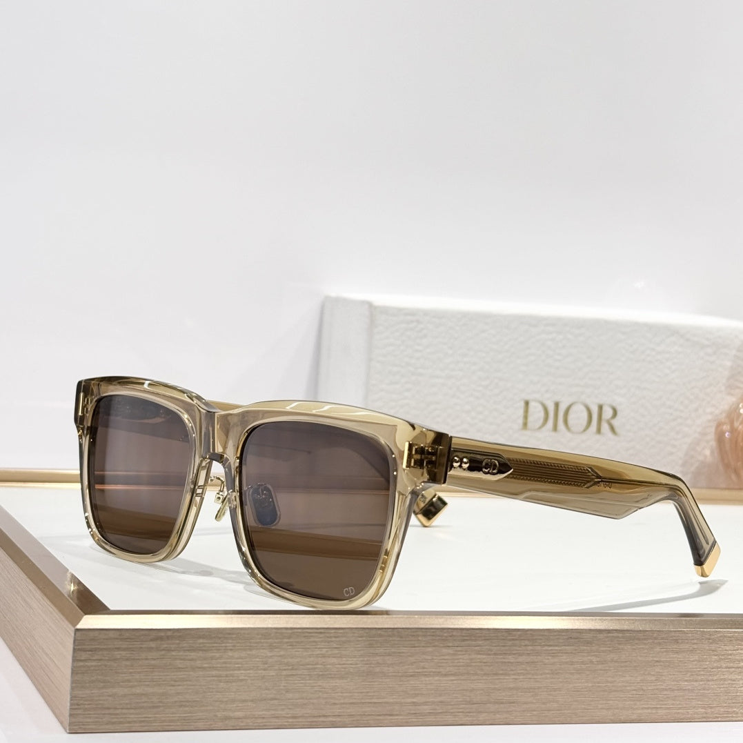 D**R Oversized Square Acetate Sunglasses | Dior Oblique Print Lens, Flat Grey & Gradient Lenses, CD Rivet Temple | 6 Colors