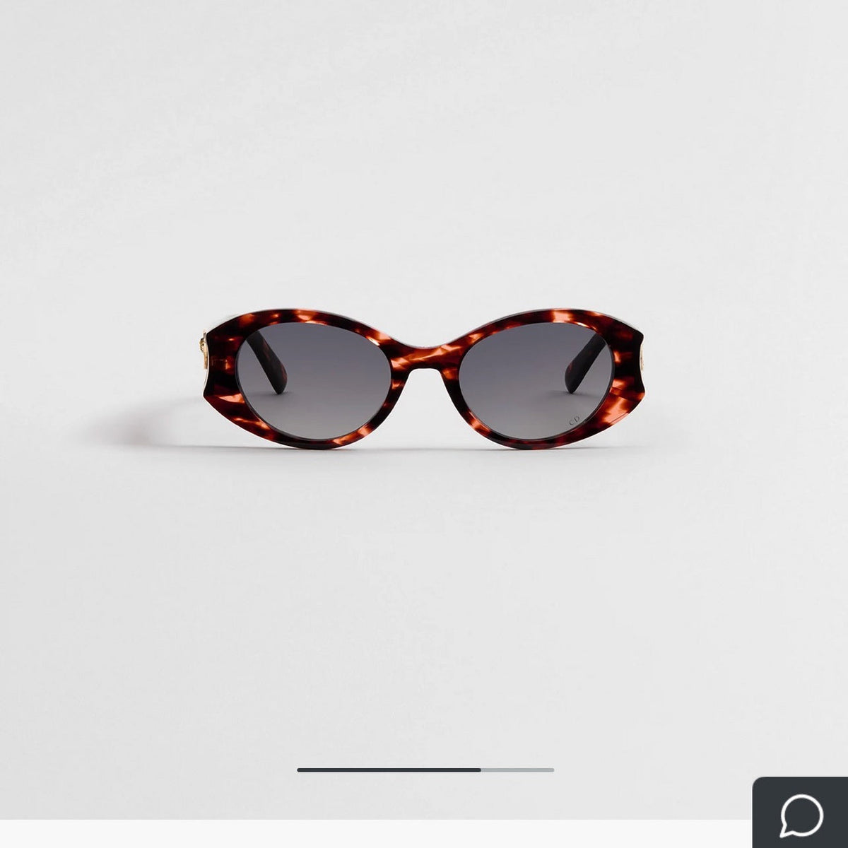 D**R Slim Oval Sunglasses with Burgundy Acetate Frame, Pink Gradient Lenses & Gold CD Logo Hardware