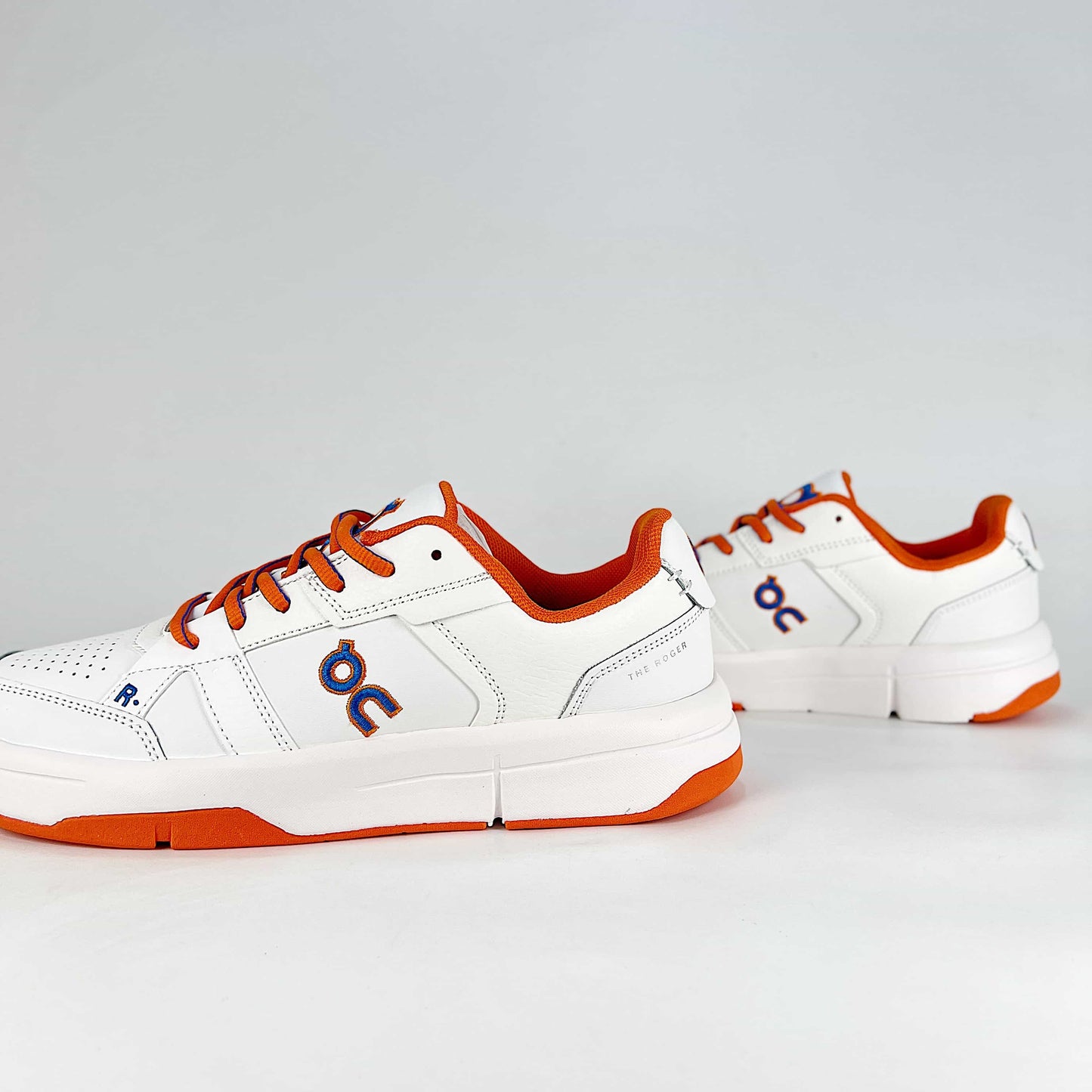 On THE ROGER CH Varsity – White & Flame Orange Unisex Premium Tennis-Inspired Lifestyle Sneakers