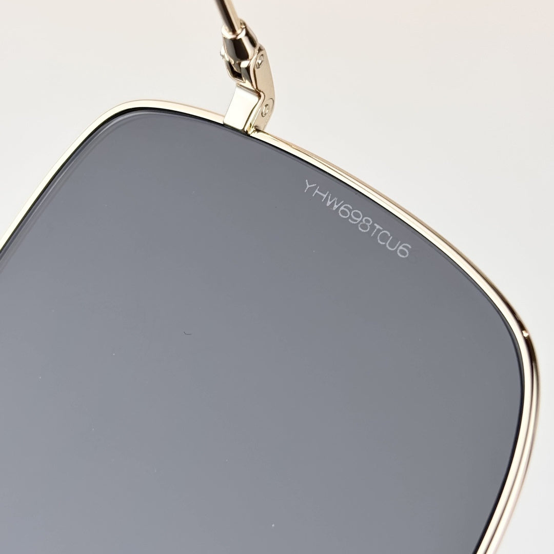 D**R Oversized Square Sunglasses | Silver & Gold Metal Frame, Grey Gradient Lenses | Multiple Colors