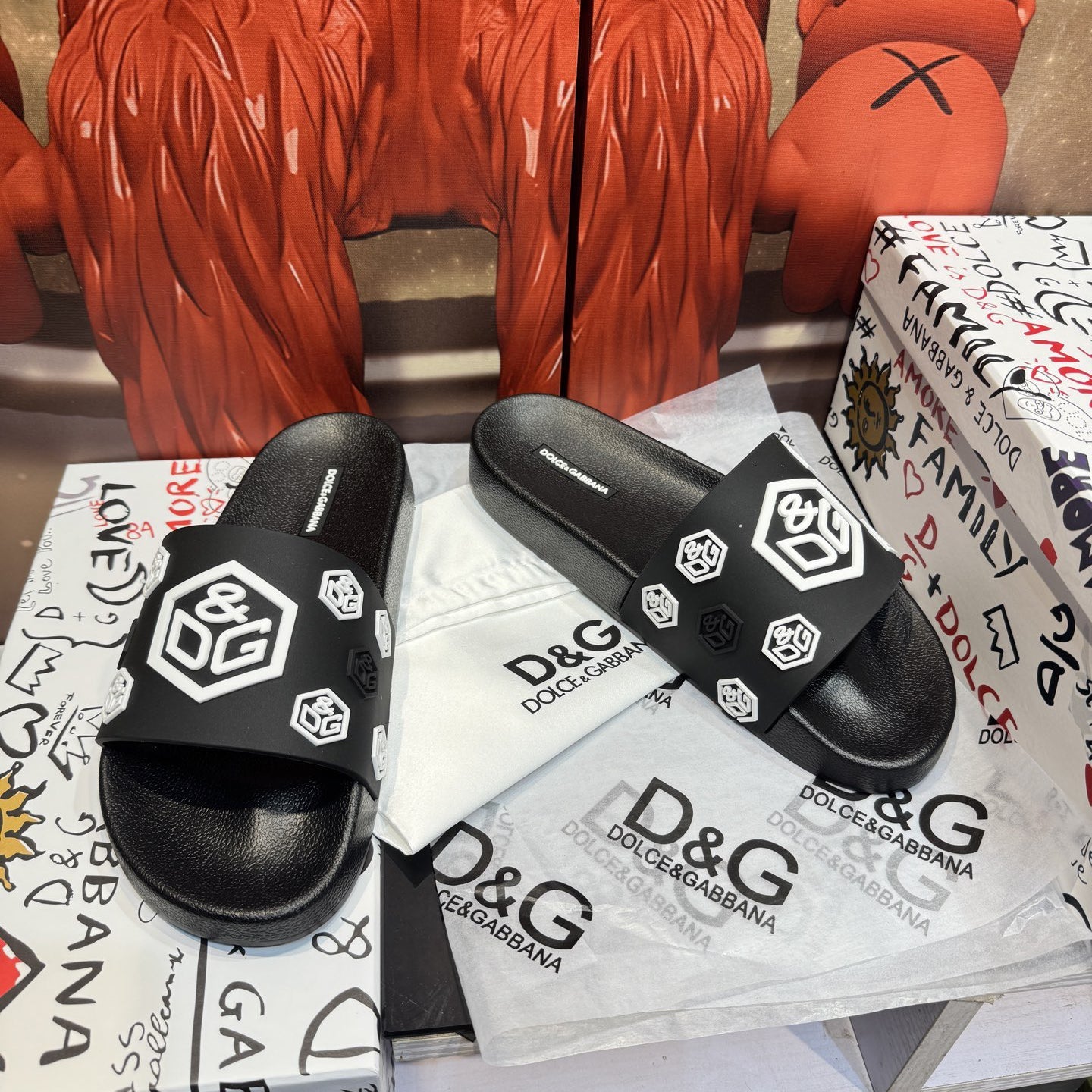 D*G 2026 Premium Leather Casual Slippers - Designer Men's Slides in 4 Styles