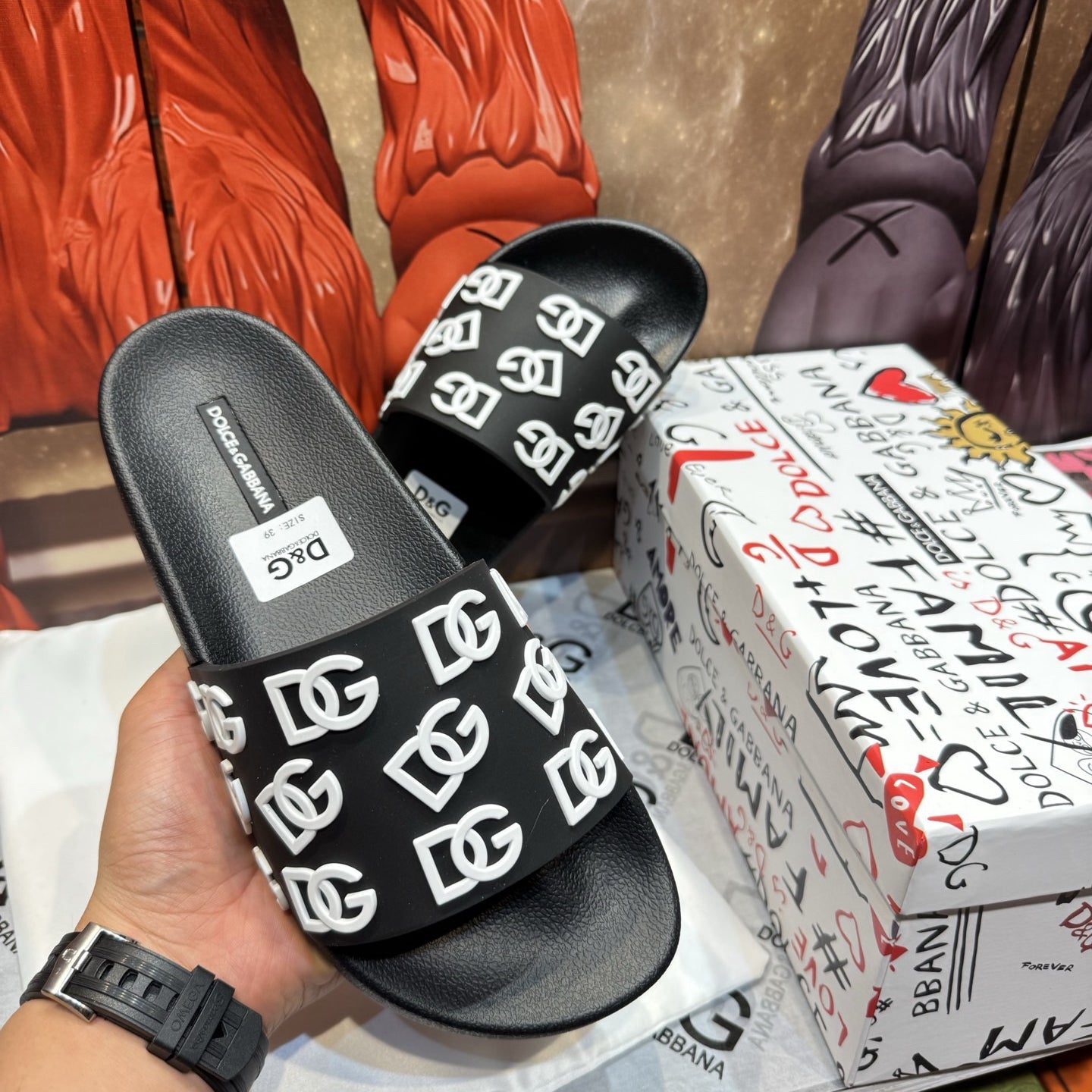 D*G 2026 Premium Leather Casual Slippers - Designer Men's Slides in 4 Styles