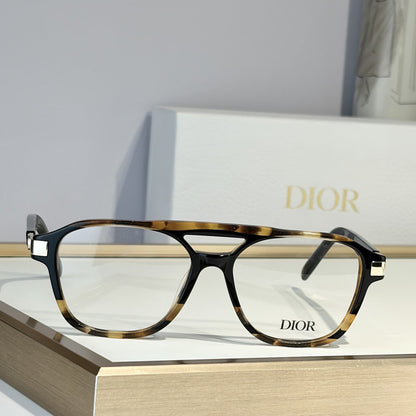 D**R Square Optical Eyeglasses Frame | Black & Tortoiseshell Two-Tone Acetate, Clear Lenses & Gold CD Logo Hinge