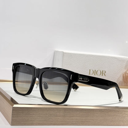 D**R Oversized Square Acetate Sunglasses | Dior Oblique Print Lens, Flat Grey & Gradient Lenses, CD Rivet Temple | 6 Colors
