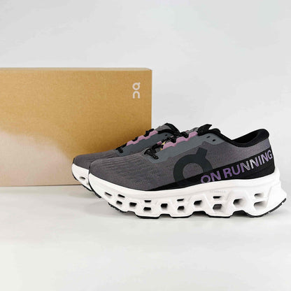 On Cloudmonster 3 – Unisex Lightweight Breathable Maximum Cushioning Running Shoes | Charcoal & Purple