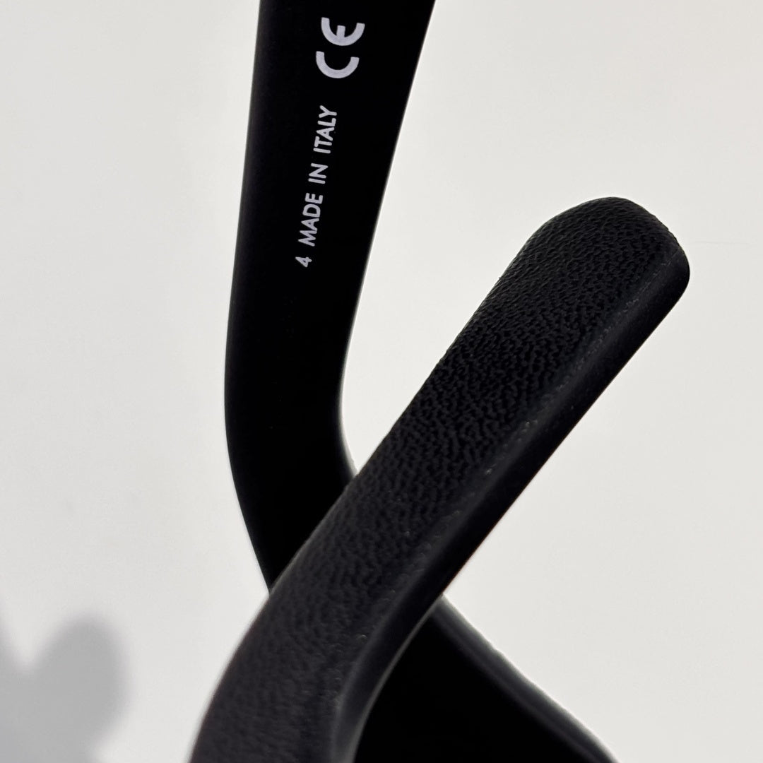 D**R Narrow Cat-Eye Sunglasses | Sleek Black Acetate Frame, Gold Hinge, Christian Dior Paris Temple, Flat Grey Lenses | Multiple Colors