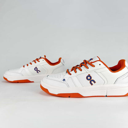 On THE ROGER CH Varsity – White & Flame Orange Unisex Premium Tennis-Inspired Lifestyle Sneakers