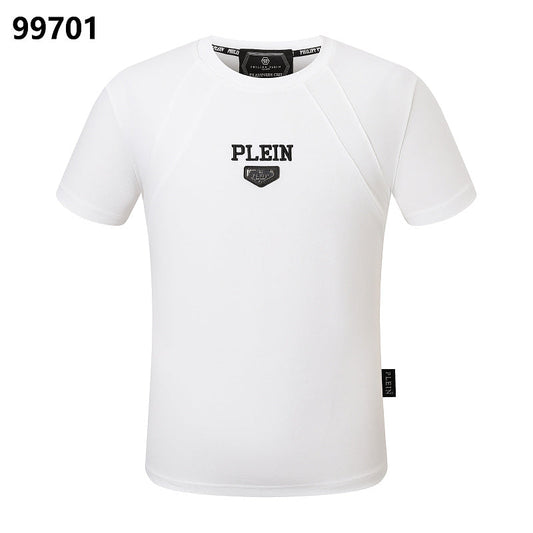 P**P Men's Skull Crystal Rhinestone Graphic T-Shirt | Black White