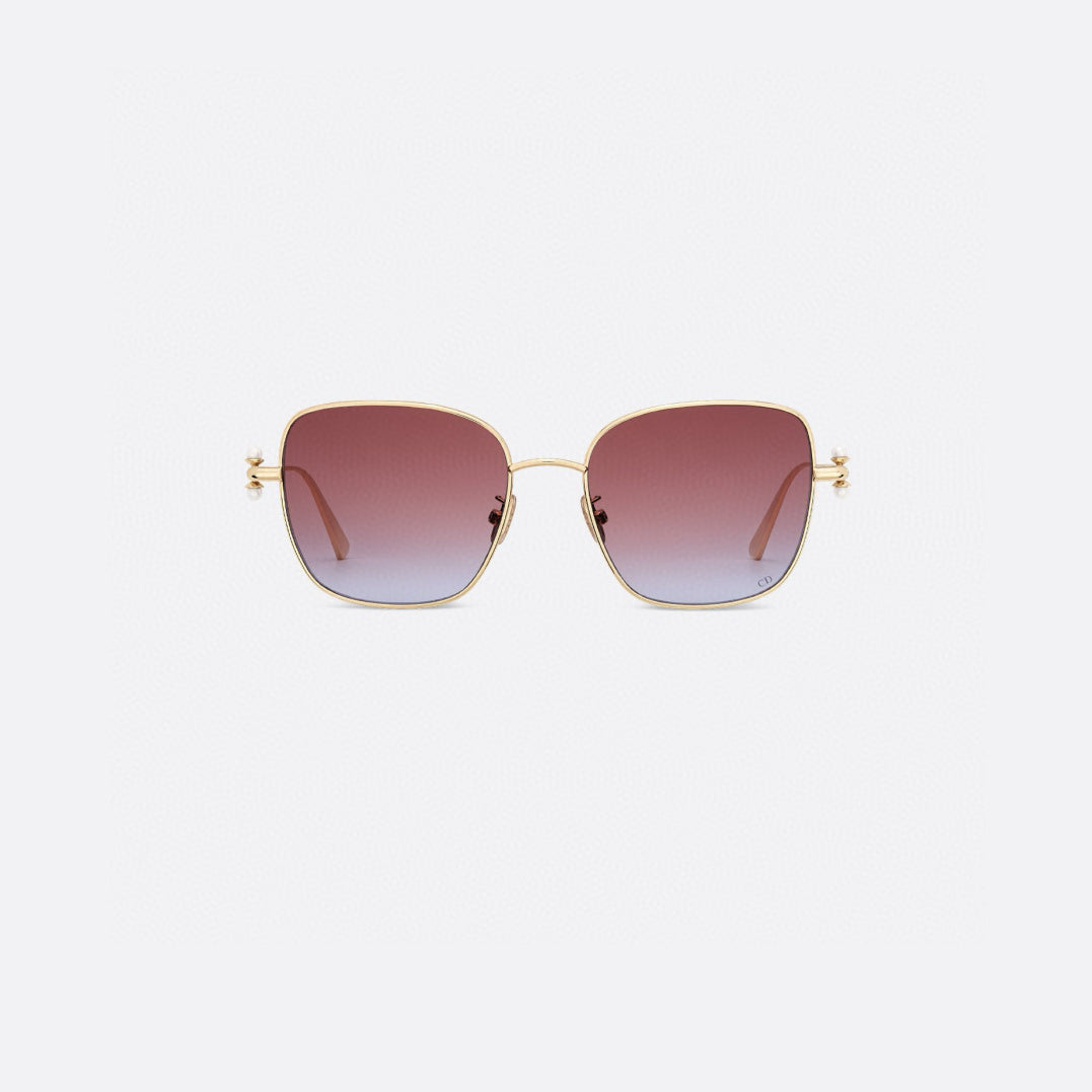 D**R Square Metal Frame Sunglasses | Gold Metal, DIOR Engraved Tag, Crystal Nose Pad, Gradient Rose-Lavender Lenses | Multiple Colors