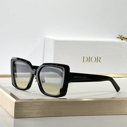 D**R MissDior B4F Square Cat Eye Sunglasses | Dark Brown Acetate Frame, Brown Lenses, Christian Dior Temple | Multiple Colors