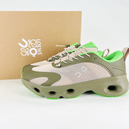 On x Loewe Cloudaway – Sand & Olive Green Unisex Premium Collaboration Lifestyle Sneakers