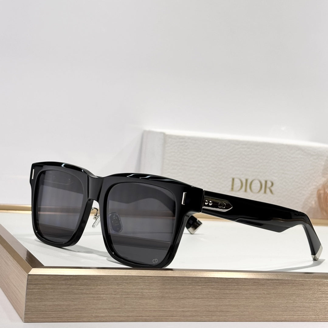 D**R Oversized Square Acetate Sunglasses | Dior Oblique Print Lens, Flat Grey & Gradient Lenses, CD Rivet Temple | 6 Colors