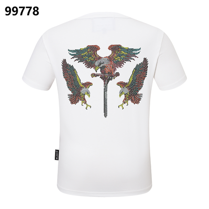 P**P Men's Superyacht Mediterranean Logo Emblem T-Shirt | Black White