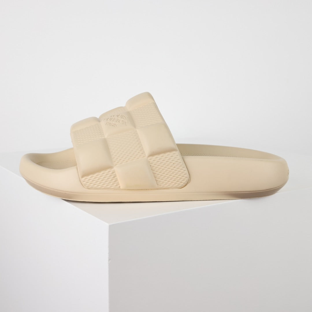L***V Fluffy Slide Sandals — Plush Faux Fur Single Strap Pool Slippers (4 Colors)