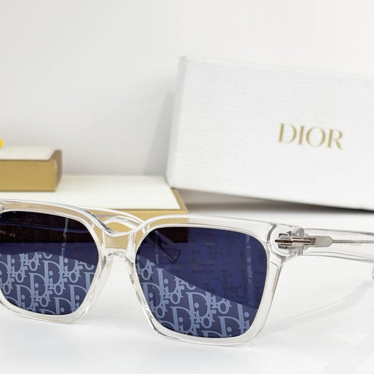 D**R DiorBlackSuit S4I Flat Top Sunglasses | Tortoise Acetate Frame, Navy Blue Lenses, Silver Hinge Detail | Multiple Colors