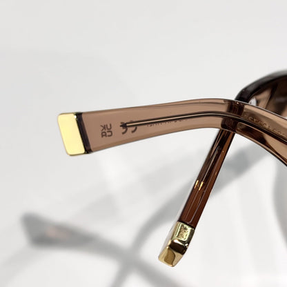 D**R Bold Square Acetate Sunglasses | Oval CD Metal Inlay, Grooved Temple, Gradient & Flat Lenses | 6 Colors incl. Tortoiseshell & Champagne