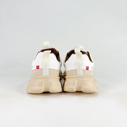 On Cloudmonster 2 WQ – Kids Lightweight Breathable Supportive Running Shoes | White & Sand