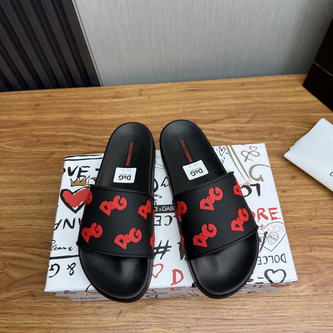 D*G 2026 Premium Leather Casual Slippers - Designer Men's Slides in 4 Styles