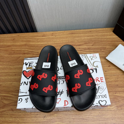 D*G 2026 Premium Leather Casual Slippers - Designer Men's Slides in 4 Styles