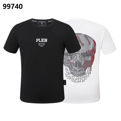 P**P Men's Minimalist Logo Emblem T-Shirt | Black White