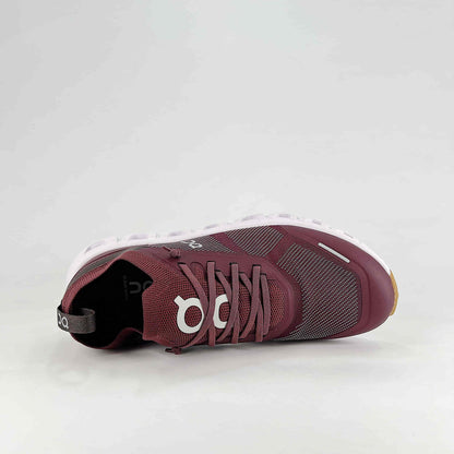 On Running Cloud 6 Versa – Burgundy, Black & White Unisex Lifestyle Running Shoes