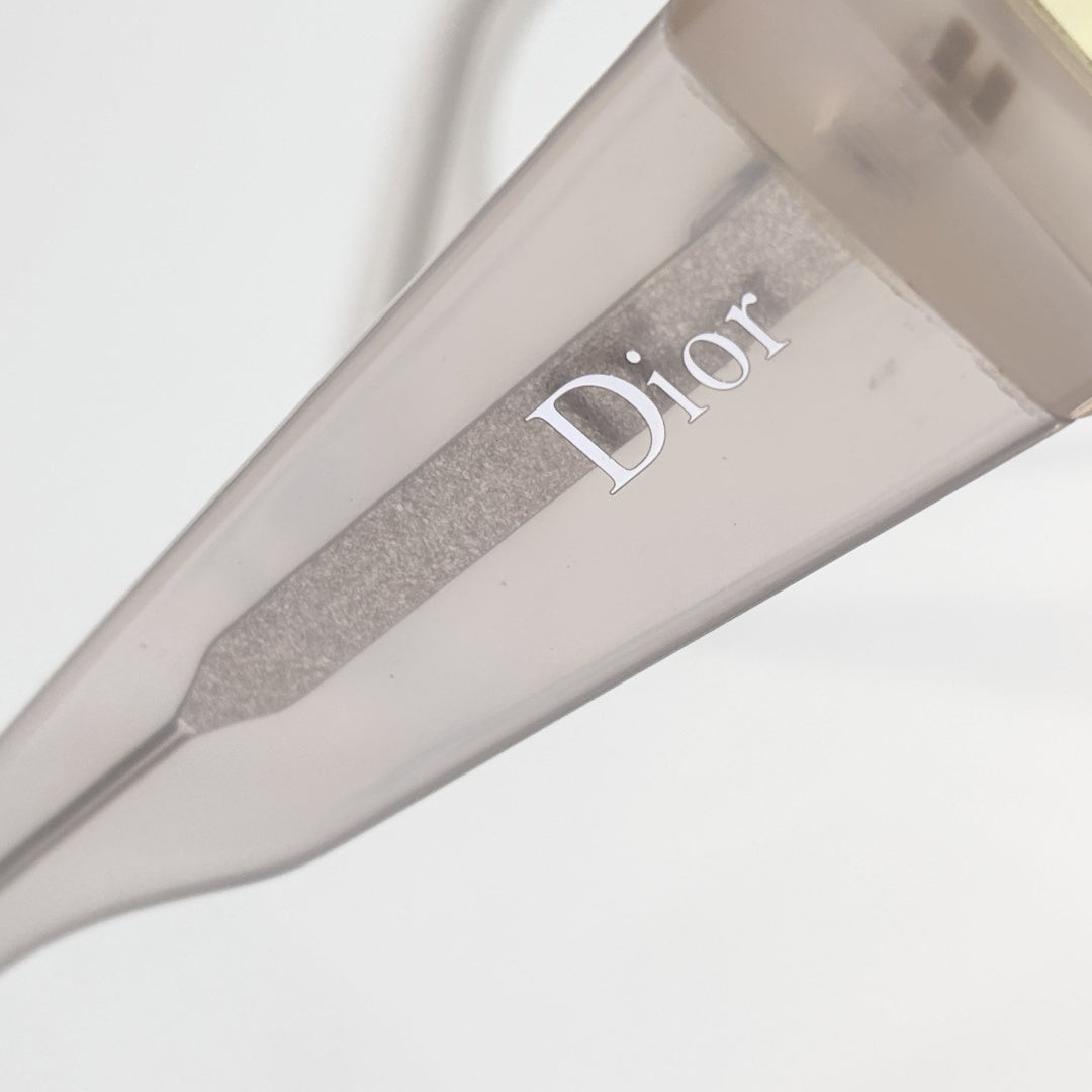 D**R DiorB27 S1I Rectangle Sport Sunglasses | Pearl White Acetate Frame, Yellow Lenses, Gold D Logo Temple | Multiple Colors