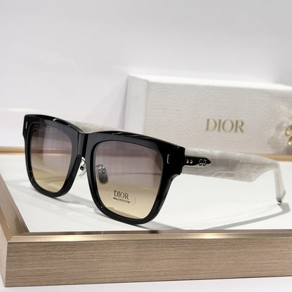 D**R Bold Square Acetate Sunglasses | Thick Frame, CD Metal Inlay, Three-Rivet Temple, Flat & Gradient Lenses | 6 Colors