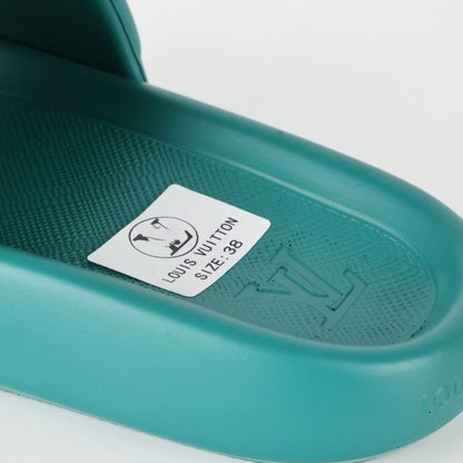 L***V Waterfront Slide Sandals — Monogram Embossed Waterproof Pool Beach Slippers