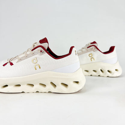 On Running Cloudeclipse – Ivory & Crimson Red Unisex High-Performance Road Running Shoes