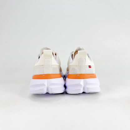 On Running Cloudmonster – White & Orange Unisex Maximum Cushion Road Running Shoes