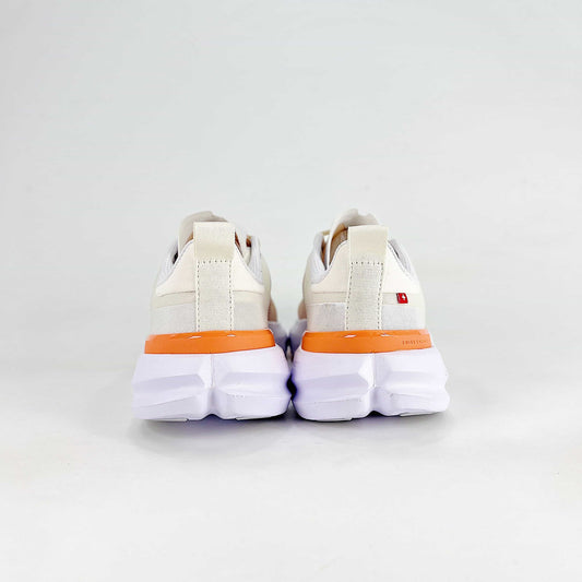 On Running Cloudmonster – White & Orange Unisex Maximum Cushion Road Running Shoes