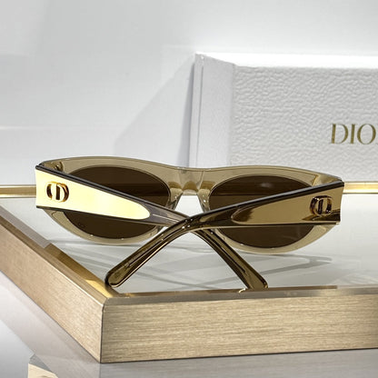 D**R MissDior S1U Narrow Cat Eye Sunglasses | Black Acetate Frame, Grey Gradient Lenses, Gold CD Logo Temple | Multiple Colors