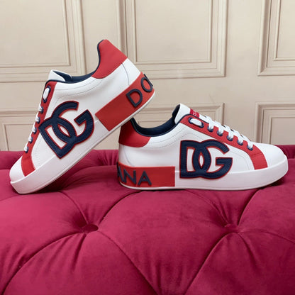 D*G 2026 Luxury Genuine Leather Casual Sneakers - Italian Designer Unisex Shoes