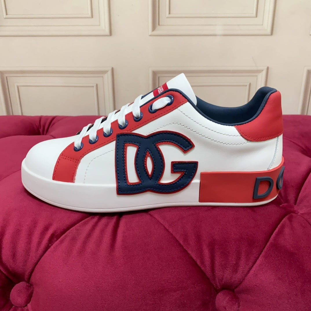 D*G 2026 Luxury Genuine Leather Casual Sneakers - Italian Designer Unisex Shoes