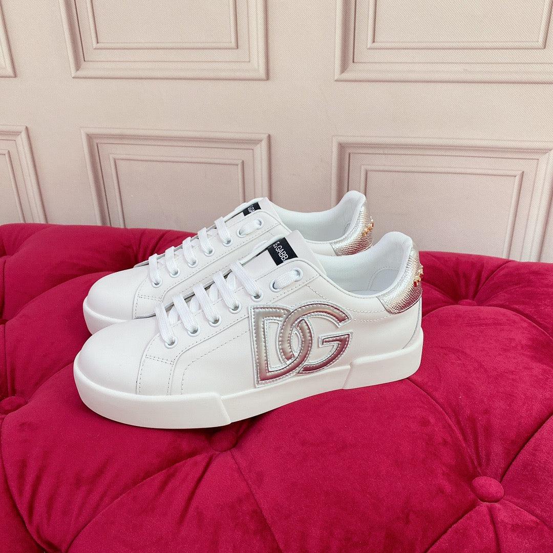 D*G 2026 Luxury Genuine Leather Casual Sneakers - Italian Designer Unisex Shoes